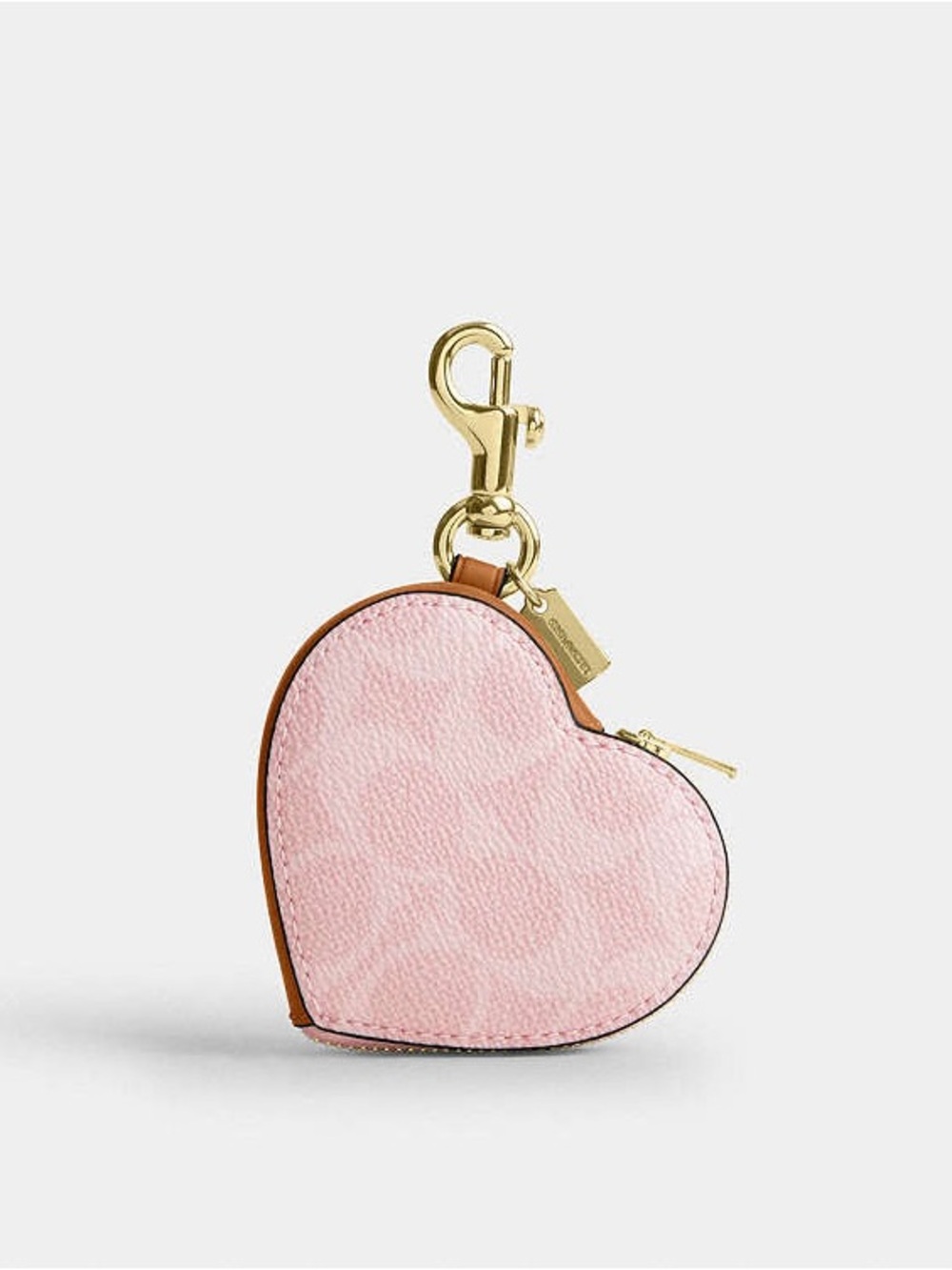 🎀COACH~Heart Bag Charm In Signature Canvas💗